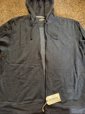 Outdoor Life Men's Dark Gray Zip-Up Hoodie Sweater